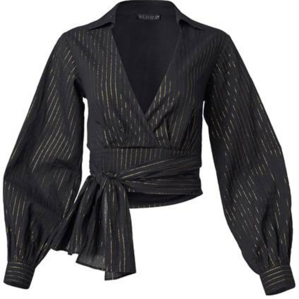 Venus Metallic Stripe Crop Top - Picture 3 of 7